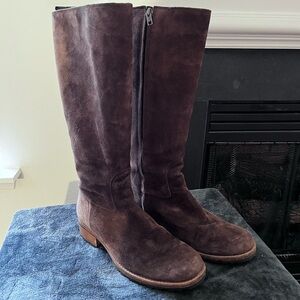 UGG Dark Brown Suede Heeled Boots